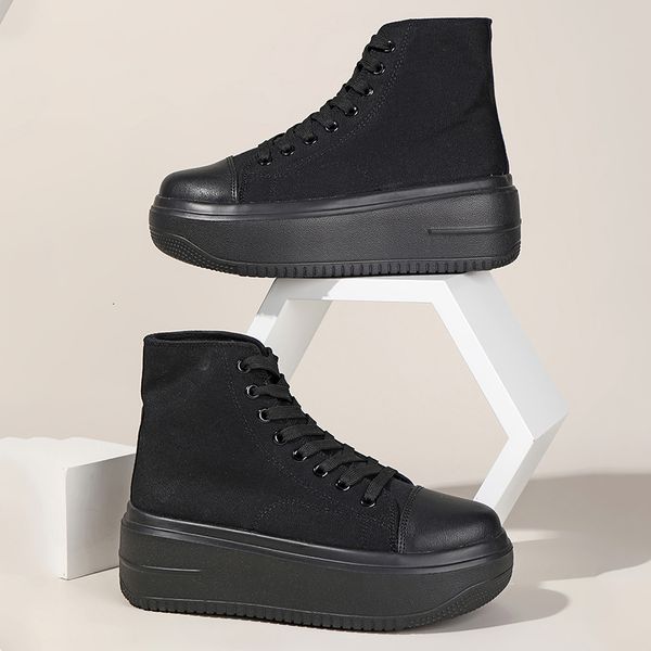 dress shoes outdoor women s thick soles comfortable and breathable black lace up canvas 230410
dress shoes outdoor women s thick soles comfortable and breathable black lace up canvas 230410