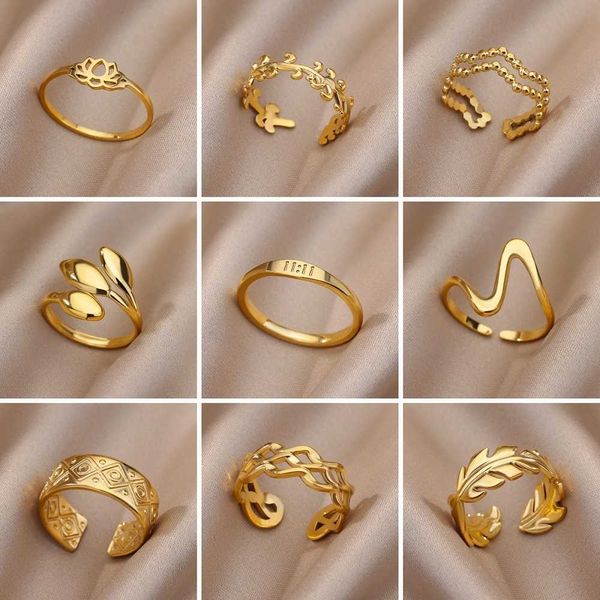 band rings stainless steel twist chain adjustable rings for women men simple geometric leave flower open ring jewelry female holiday gifts p, Silver
band rings stainless steel twist chain adjustable rings for women men simple geometric leave flower open ring jewelry female holiday gifts p, Silver
