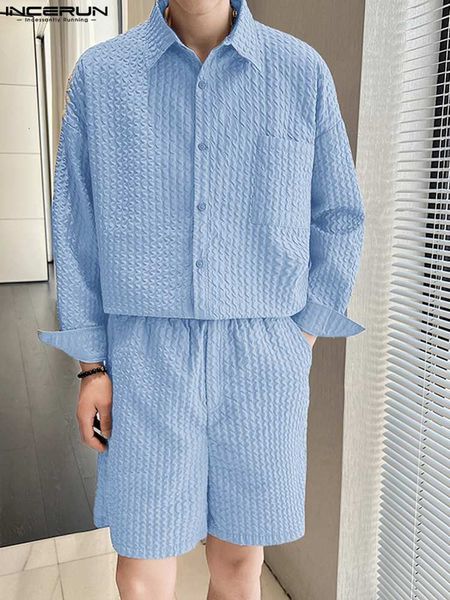 men's tracksuits 2023 casual sets solid color streetwear long sleeve button shirt shorts 2pcs pleated loose fashion suits s 5xl incerun, Gray
men's tracksuits 2023 casual sets solid color streetwear long sleeve button shirt shorts 2pcs pleated loose fashion suits s 5xl incerun, Gray