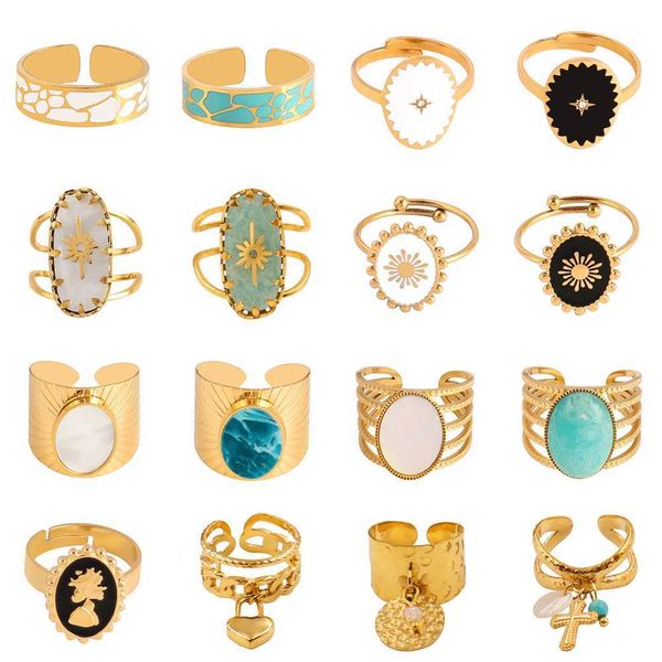 band rings 316l stainless steel rings for women colorful wide open rings vintage geometry chain female rings jewelry wholesale p230411, Silver
band rings 316l stainless steel rings for women colorful wide open rings vintage geometry chain female rings jewelry wholesale p230411, Silver