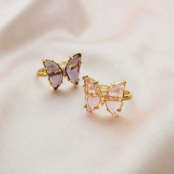 band rings new butterfly ring purple sweet romantic ring female jewelry girl wedding gift fashion popular temperament ring p230411, Silver 
band rings new butterfly ring purple sweet romantic ring female jewelry girl wedding gift fashion popular temperament ring p230411, Silver