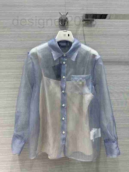 women's blouses & shirts designer striped shirt 2023 spring new micro transparent small contrast color lining two piece set iqd0, White
women's blouses & shirts designer striped shirt 2023 spring new micro transparent small contrast color lining two piece set iqd0, White
