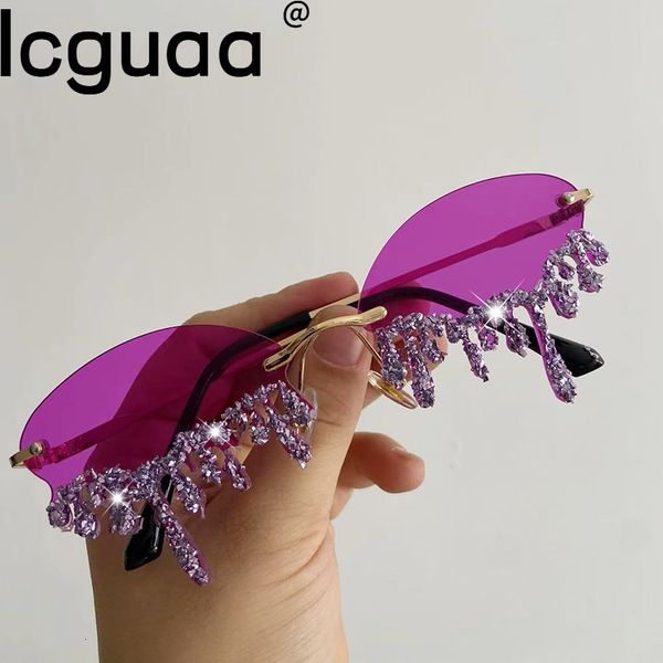 sunglasses small oval rimless tear shape sunglasses with stone brand designer punk diamond sun glasses gafas de sol 230411, White;black
sunglasses small oval rimless tear shape sunglasses with stone brand designer punk diamond sun glasses gafas de sol 230411, White;black