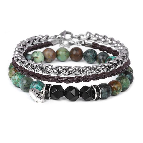 high standard chakras natural gemstone beads bracelet stainless steel chain bracelet vintage rope bracelet 3pcs set jewelry, Black
high standard chakras natural gemstone beads bracelet stainless steel chain bracelet vintage rope bracelet 3pcs set jewelry, Black