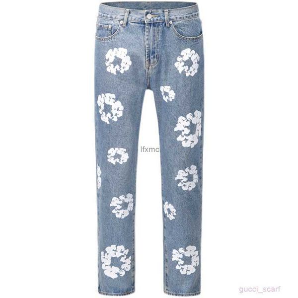 men's jeans high street denim tears style kapok washed straight fashion vintage loose pantszpt4, Blue
men's jeans high street denim tears style kapok washed straight fashion vintage loose pantszpt4, Blue