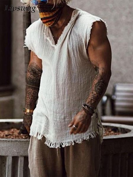 men' tank vintage solid color cotton men casual sleeveless v-neck loose tank summer mens clothing fashion vest streetwear 230411, White;black
men' tank vintage solid color cotton men casual sleeveless v-neck loose tank summer mens clothing fashion vest streetwear 230411, White;black