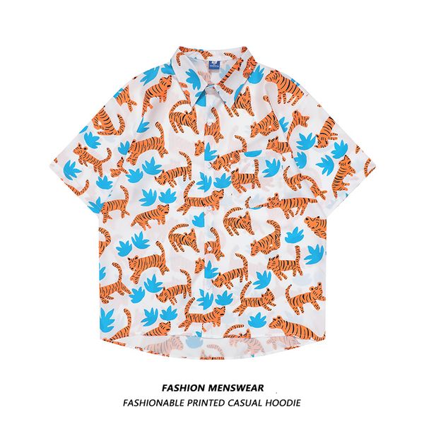 men's casual shirts oversized casual shirt mens summer tiger all over print male female students versatile loose couple fashion clothin, White;black
men's casual shirts oversized casual shirt mens summer tiger all over print male female students versatile loose couple fashion clothin, White;black