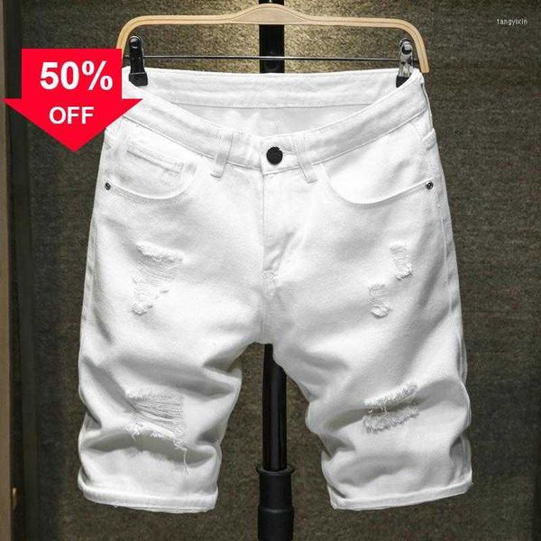men's shorts 2023 summer ripped denim classic style black white fashion casual slim fit short jeans male brands to 2xl, White;black
men's shorts 2023 summer ripped denim classic style black white fashion casual slim fit short jeans male brands to 2xl, White;black