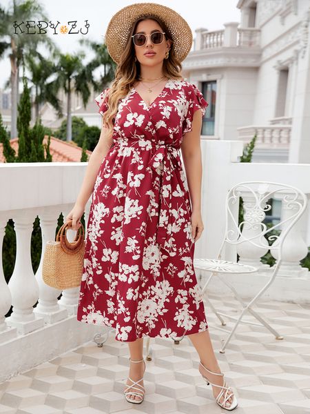 plus size dresses keby zj size floral print butterfly sleeve belted dres boho summer v neck high waist a line vacation long 230410, Black
plus size dresses keby zj size floral print butterfly sleeve belted dres boho summer v neck high waist a line vacation long 230410, Black