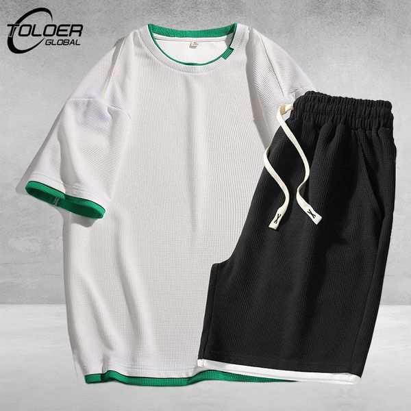 men s tracksuits summer waffler t shirt and shorts two piece set fake two piece patchwork casual loose sports suit short sleeve tracksuit 23, Gray
men s tracksuits summer waffler t shirt and shorts two piece set fake two piece patchwork casual loose sports suit short sleeve tracksuit 23, Gray