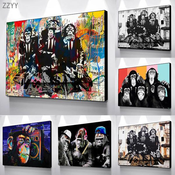 cartoon monkey group graffiti art canvas painting poster and print street pop art wall art picture for living room home decor
cartoon monkey group graffiti art canvas painting poster and print street pop art wall art picture for living room home decor