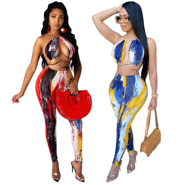 designer summer tracksuits two piece sets women tie dye outfits backless halter and pants sportwear night club wear outdoor beach wear whole, Gray
designer summer tracksuits two piece sets women tie dye outfits backless halter and pants sportwear night club wear outdoor beach wear whole, Gray