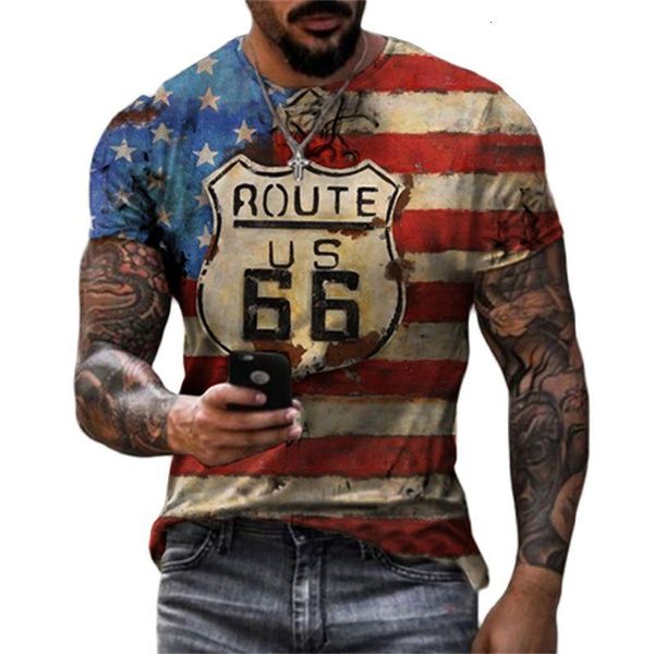 men's tshirts summer harajuku 3d printed short sleeve tshirt retro american route 66 loose crew neck 230411, White;black
men's tshirts summer harajuku 3d printed short sleeve tshirt retro american route 66 loose crew neck 230411, White;black