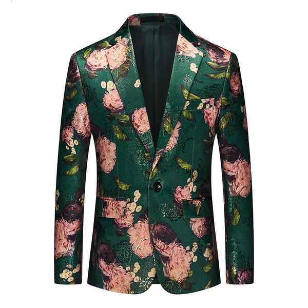 Men's Suits Blazers Autumn Men's Long Sleeved Suit Jacket Fashion Printing Blazers Matching Single Button Casual Suit Men Tuxedo 5XL 6XL