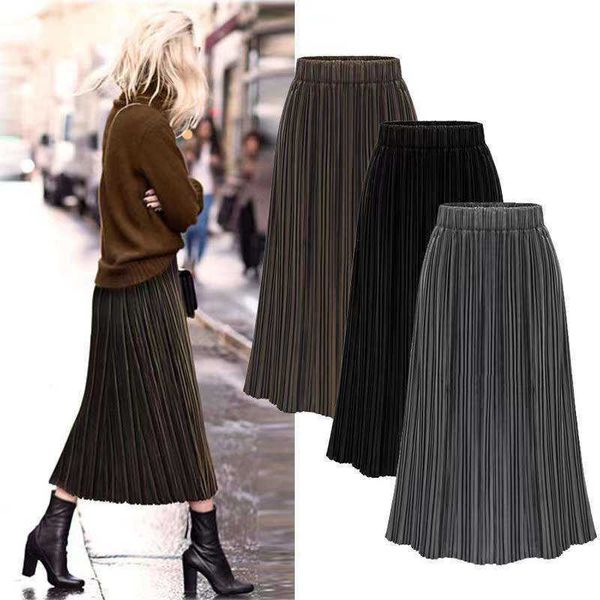 plus fashion women's size spring and autumn pleated high waist half length 200kg large swing a-line mid skirt, Black
plus fashion women's size spring and autumn pleated high waist half length 200kg large swing a-line mid skirt, Black