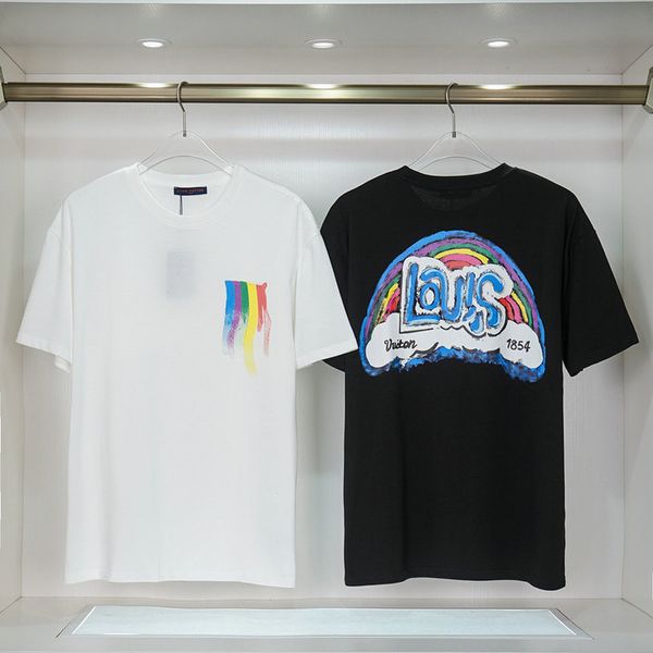 szf 2023 internet celebrity fashion ins rainbow graffiti casual versatile round neck cotton short sleeved t-shirt, White;black
szf 2023 internet celebrity fashion ins rainbow graffiti casual versatile round neck cotton short sleeved t-shirt, White;black