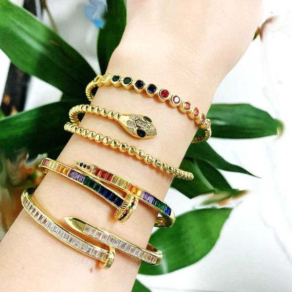 fashion design jewelry personalized set colorful zircon nail bracelet for female ins exaggerated animal snake head open, Silver
fashion design jewelry personalized set colorful zircon nail bracelet for female ins exaggerated animal snake head open, Silver