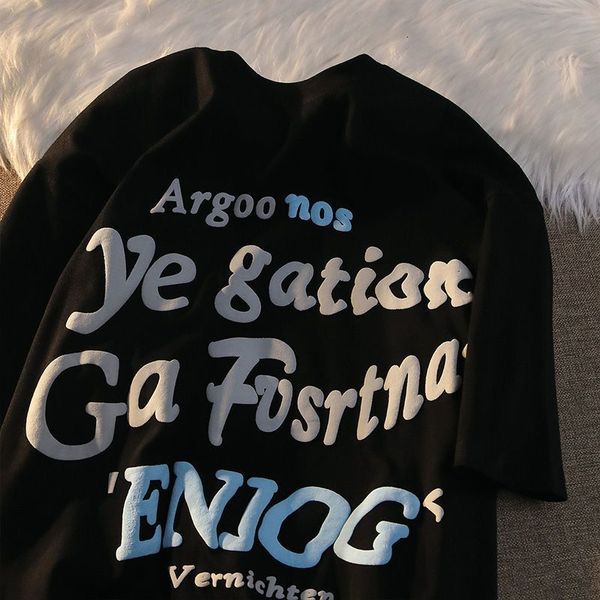 men's tshirts fashion letter foam shortsleeved tshirt men and women american retro high street couple tshirt 230411, White;black
men's tshirts fashion letter foam shortsleeved tshirt men and women american retro high street couple tshirt 230411, White;black