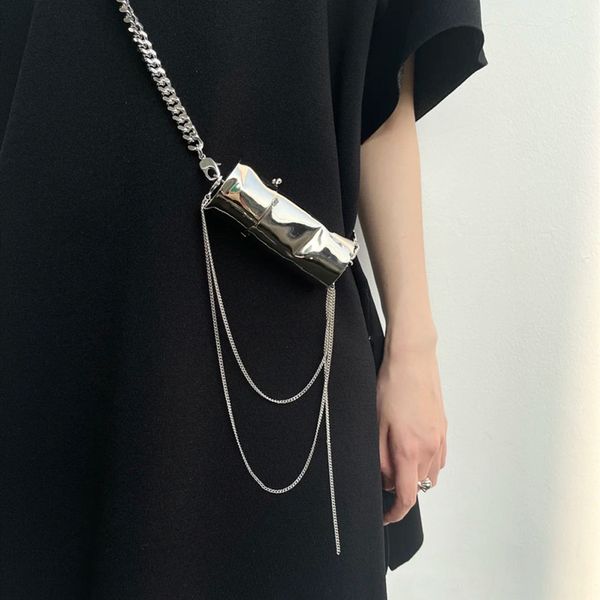 evening bags silver lipstick bag back chain niche design hand mini cylinder shoulder 230411
evening bags silver lipstick bag back chain niche design hand mini cylinder shoulder 230411