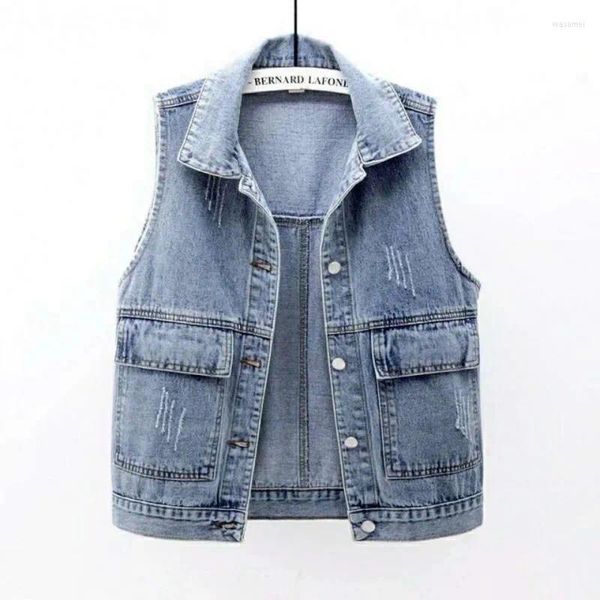 women's jackets 2023 spring ladies denim vest short simple versatile jacket coat large pocket loose sleeveless casual wear, Black;brown
women's jackets 2023 spring ladies denim vest short simple versatile jacket coat large pocket loose sleeveless casual wear, Black;brown
