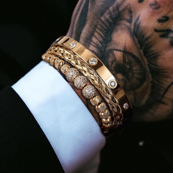 charm bracelets 3pcs luxury micro pave cz round beads royal men stainless steel crystals bangles couple handmade jewelry gift 230411, Golden;silver
charm bracelets 3pcs luxury micro pave cz round beads royal men stainless steel crystals bangles couple handmade jewelry gift 230411, Golden;silver