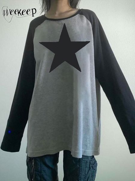 men's tshirts weekeep oversized long sleeve stitching tshirt harajuku star print loose women tee autumn winter basic knit streetwear 23, White;black
men's tshirts weekeep oversized long sleeve stitching tshirt harajuku star print loose women tee autumn winter basic knit streetwear 23, White;black