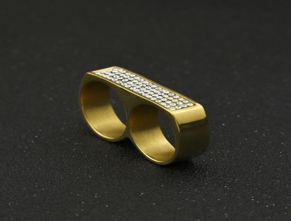 mens double finger ring fashion hip hop jewelry iced out stainless steel gold rings1653534, Silver
mens double finger ring fashion hip hop jewelry iced out stainless steel gold rings1653534, Silver