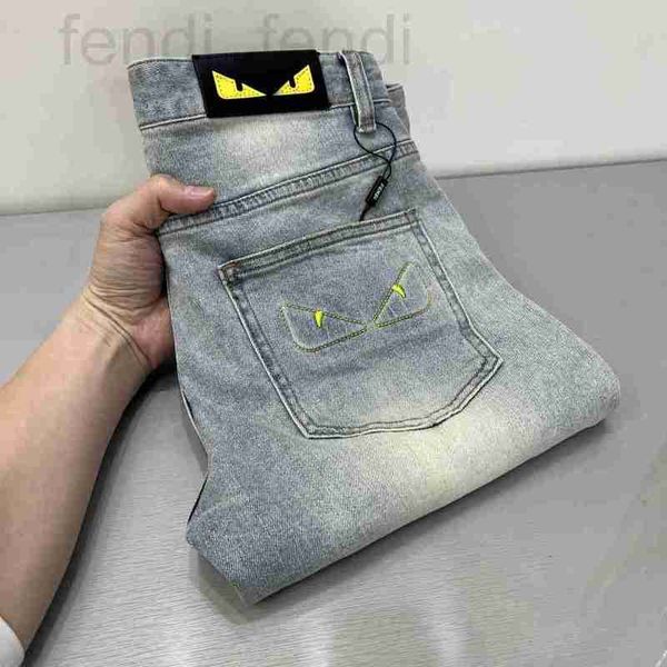 men's jeans designer new little monster eyes embroidery original hardware light wash straight fit o2wc, Blue
men's jeans designer new little monster eyes embroidery original hardware light wash straight fit o2wc, Blue