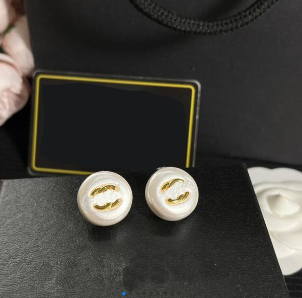 women girl brand designer double letter earrings luxury solid color 18k gold plated earring geometry round womens wedding party jewelry acce, Silver
women girl brand designer double letter earrings luxury solid color 18k gold plated earring geometry round womens wedding party jewelry acce, Silver