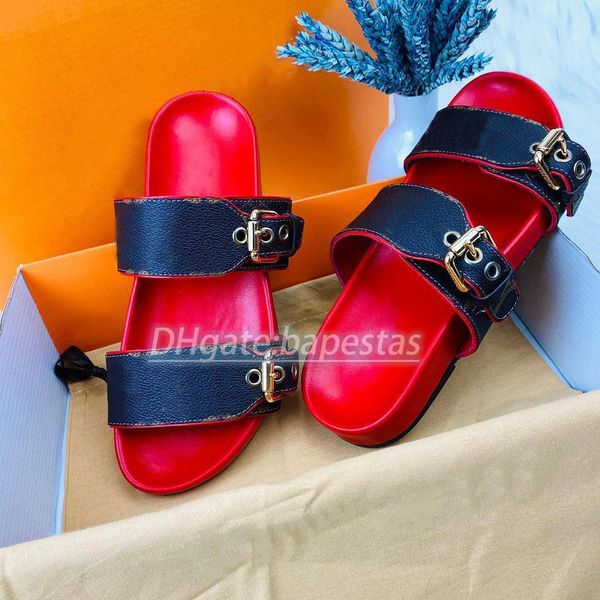 luxury designer rubber platform women summer beach outdoor sandal bom dia flat mule canvas leather 2 strap with gold-tone buckles, Black
luxury designer rubber platform women summer beach outdoor sandal bom dia flat mule canvas leather 2 strap with gold-tone buckles, Black