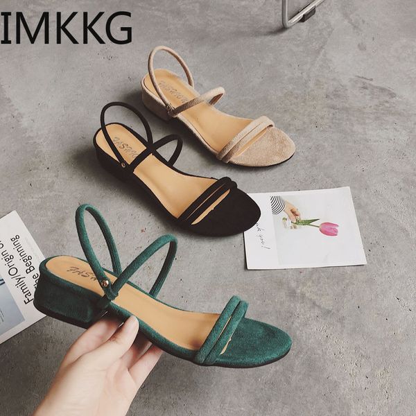 sandals summer female sandals opentoed wild sandals thick with suede med heels two wear sandals with female sandalias 230410, Black
sandals summer female sandals opentoed wild sandals thick with suede med heels two wear sandals with female sandalias 230410, Black