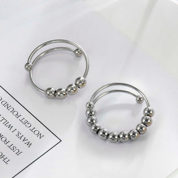 band rings skyrim stainless steel rotate beads anxiety rings adjustable stress relief fidget rings for women men 2023 fashion jewelry gift p, Silver
band rings skyrim stainless steel rotate beads anxiety rings adjustable stress relief fidget rings for women men 2023 fashion jewelry gift p, Silver