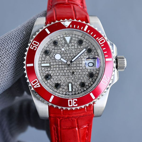 diamond mens watch red watch automatic mechanical watchs leather strap 40mm watch designer sapphire waterproof montre de luxe, Slivery;brown
diamond mens watch red watch automatic mechanical watchs leather strap 40mm watch designer sapphire waterproof montre de luxe, Slivery;brown