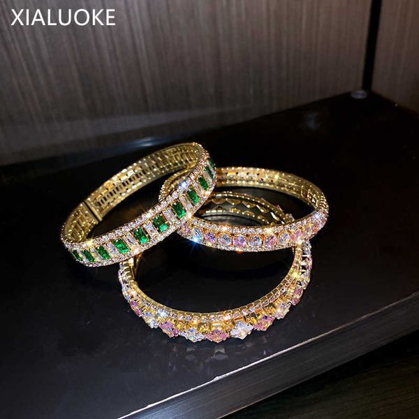 bangle xialuoke fashion geometric round zircon bracelet bangles for women pink green crystal cuff bracelets weddings party jewelry w0410, Black
bangle xialuoke fashion geometric round zircon bracelet bangles for women pink green crystal cuff bracelets weddings party jewelry w0410, Black