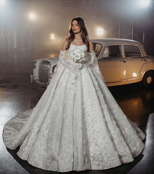 elegant ball gown wedding dresses bateau long sleeves straps sequins appliques beaded floor length ruffles 3d lace flowers bridal gowns plus, White
elegant ball gown wedding dresses bateau long sleeves straps sequins appliques beaded floor length ruffles 3d lace flowers bridal gowns plus, White