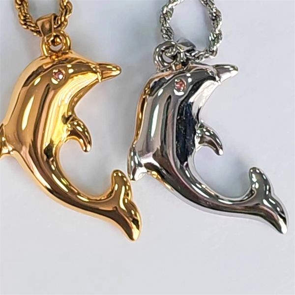 chokers romantic dolphin crystal pendant necklace for women jewelry trendy stainless steel clavicle chain waterproof accessories gifts 23041, Golden;silver
chokers romantic dolphin crystal pendant necklace for women jewelry trendy stainless steel clavicle chain waterproof accessories gifts 23041, Golden;silver
