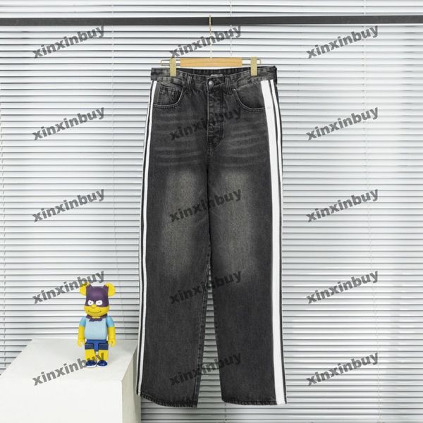 xinxinbuy men women designer pant side ribbon stripe pockets denim 1854 spring summer casual pants black blue gray xs-2xl, Black;brown
xinxinbuy men women designer pant side ribbon stripe pockets denim 1854 spring summer casual pants black blue gray xs-2xl, Black;brown