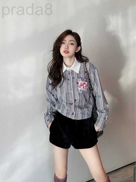 women's blouses & shirts designer 2023 early spring new product handicraft workshop heavy industry stripe long sleeve inkjet printing p, White
women's blouses & shirts designer 2023 early spring new product handicraft workshop heavy industry stripe long sleeve inkjet printing p, White