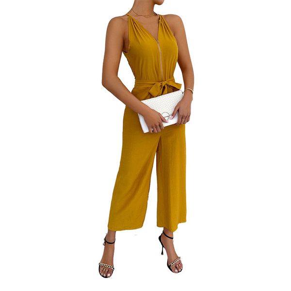 ruched v neck sleeveless long women's jumpsuits loose ankle-length wide legs pants solid casual rompers for women zipper closure high w, Black;white
ruched v neck sleeveless long women's jumpsuits loose ankle-length wide legs pants solid casual rompers for women zipper closure high w, Black;white