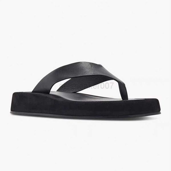 high-the row women's row flip-flops fashionable leather thick soled beach shoes flat soled simple external wearing flip flops, Black
high-the row women's row flip-flops fashionable leather thick soled beach shoes flat soled simple external wearing flip flops, Black