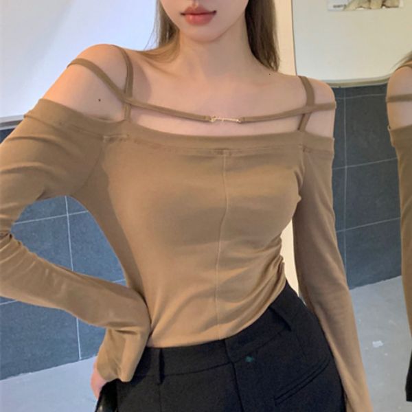 men's tshirts korean style off shoulder tightfitting longsleeved sweet t women autumn 2023 slim tee crop 230411, White;black
men's tshirts korean style off shoulder tightfitting longsleeved sweet t women autumn 2023 slim tee crop 230411, White;black