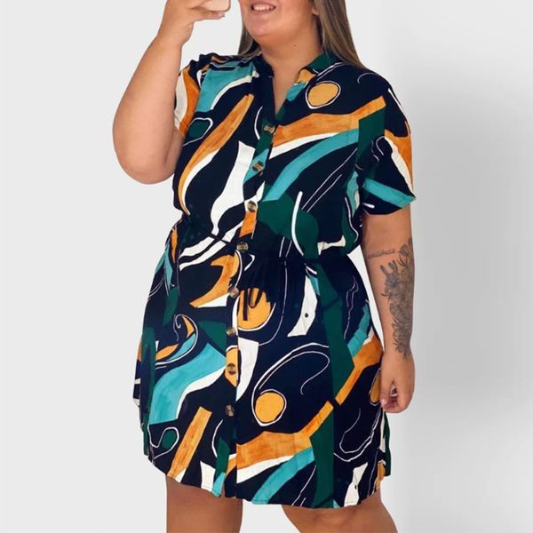 plus size dresses size women elegant summer print button blouse casual cloth fashion bodycon outfits wholesale 230410, Black
plus size dresses size women elegant summer print button blouse casual cloth fashion bodycon outfits wholesale 230410, Black