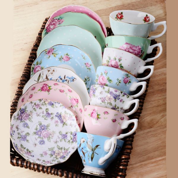 Coffee Tea Sets Bone China Cup Spoon Saucer Set English afternoon cup ware 170ml Porcelain and for 230411 Y260520