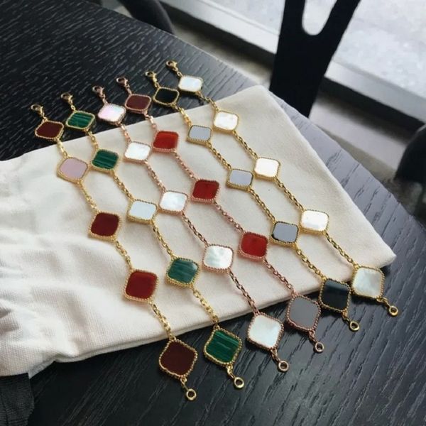 6 colors fashion classic 4/four leaf clover charm bracelets cleef chain 18k gold 5 motifs shell mother-of-pearl bracelets for women&girl wed, Golden;silver
6 colors fashion classic 4/four leaf clover charm bracelets cleef chain 18k gold 5 motifs shell mother-of-pearl bracelets for women&girl wed, Golden;silver