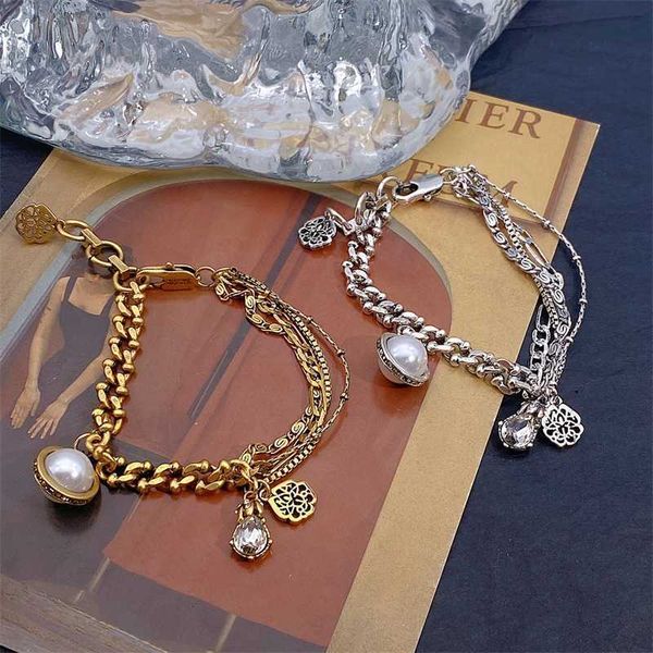 fashion designer jewelry bracelet pearl bracelet women's old bronze personalized design layered versatile label jewelry, Silver
fashion designer jewelry bracelet pearl bracelet women's old bronze personalized design layered versatile label jewelry, Silver