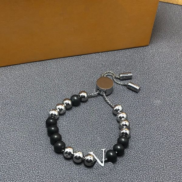 2023 new fashion designer beaded strand bracelets titanium steel length 22mm adjustable length for womens mens fashion jewelry valentine gif, Black
2023 new fashion designer beaded strand bracelets titanium steel length 22mm adjustable length for womens mens fashion jewelry valentine gif, Black