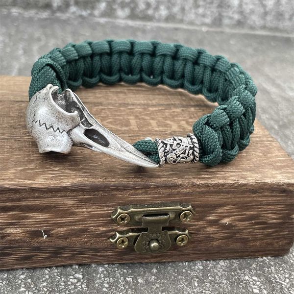 bangle nostalgia norse viking raven goth skull jewelry trinity dragon beads paracord bangles bracelets for women men wiccan jewelry w0410, Black
bangle nostalgia norse viking raven goth skull jewelry trinity dragon beads paracord bangles bracelets for women men wiccan jewelry w0410, Black