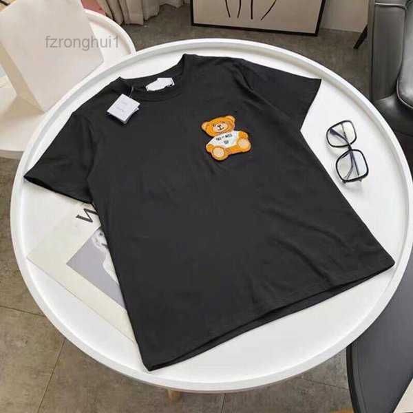 women's t-shirt courreges & tees summer new flocking three-dimensional cartoon bear letter embroidery loose short sleeves for men and, White
women's t-shirt courreges & tees summer new flocking three-dimensional cartoon bear letter embroidery loose short sleeves for men and, White