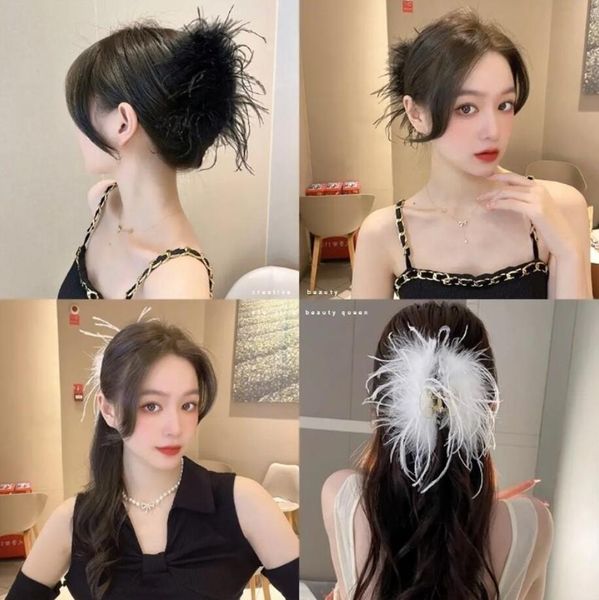 party ostrich hair shark clip barrettes girl hairpin feather hair claws hair accessories women autumn and winter headwear black white, Golden;silver
party ostrich hair shark clip barrettes girl hairpin feather hair claws hair accessories women autumn and winter headwear black white, Golden;silver