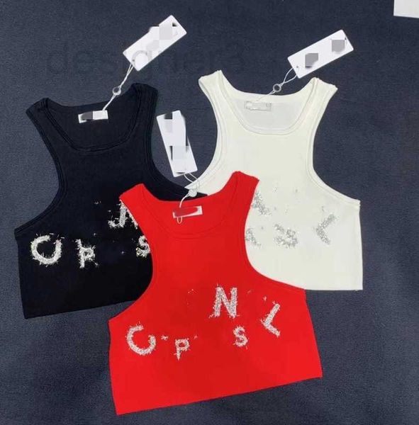 women's knits & tees designer 2023 summer new silver silk letter embroidered hanging strap knitted tank slim fit short open navel botto, White
women's knits & tees designer 2023 summer new silver silk letter embroidered hanging strap knitted tank slim fit short open navel botto, White